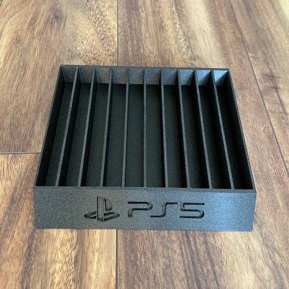 Sony PlayStation 5 Sleek Game Holder with PS5 Logo Trophy Case Jewel Case Stand - Picture 4 of 4